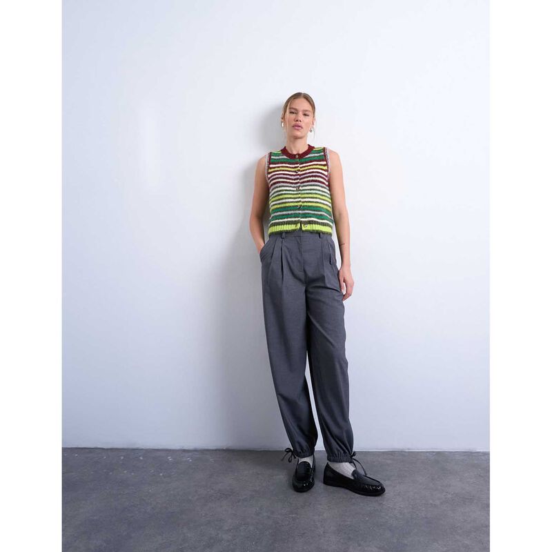 TOPSHOP Caro Stripe Sleeveless O-Neck Vest image number 3